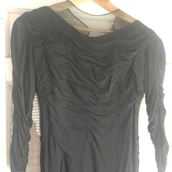 1930s Jay Thorpe Rouched Couture Evening Gown - Picture 5 of 5